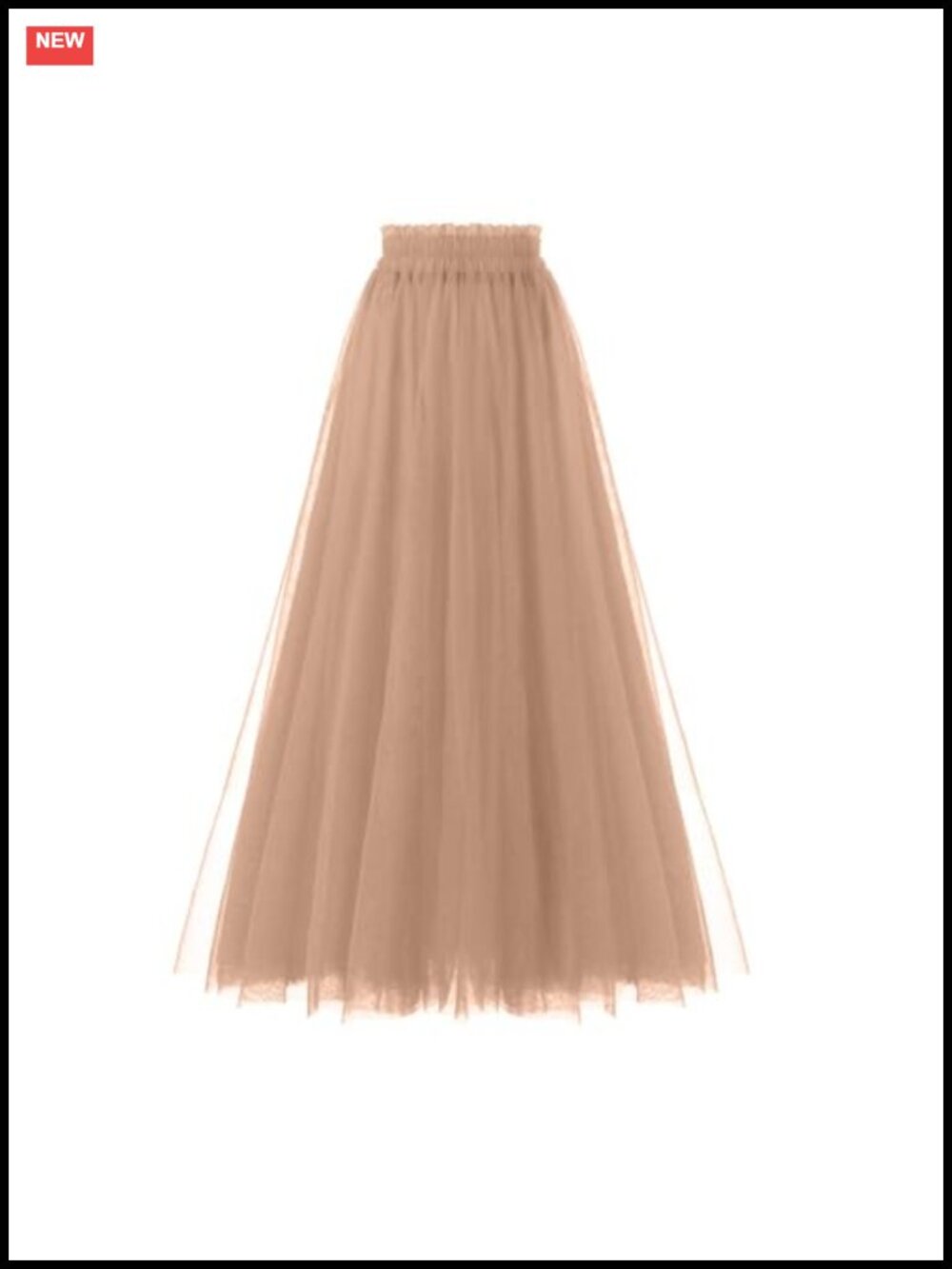 Women's A-Line Tulle Skirt High Waist Layered Mesh Tutu Midi Skirt